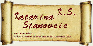 Katarina Stanovčić vizit kartica